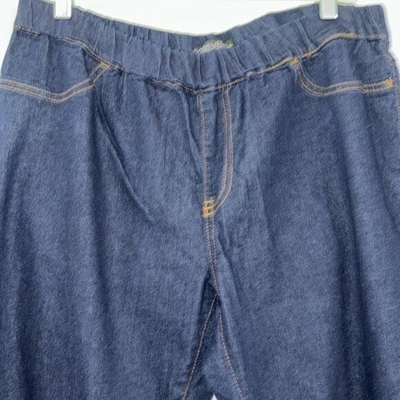 Forever 21+ Womens Plus Size 18 Denim Jeans Dark Wash Elastic Waistband - Picture 2 of 7